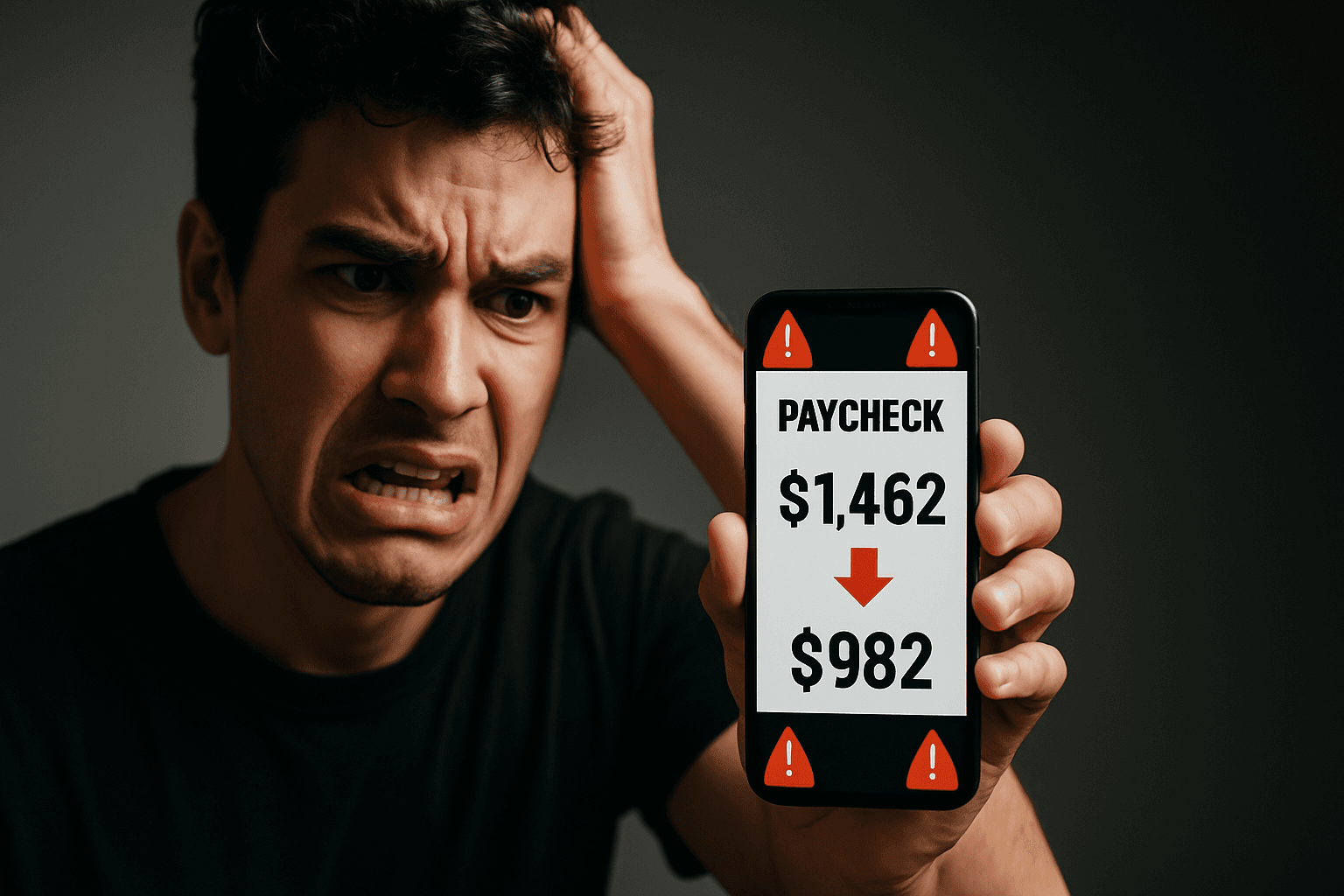 A frustrated creator looking at a shrinking paycheck on a phone screen